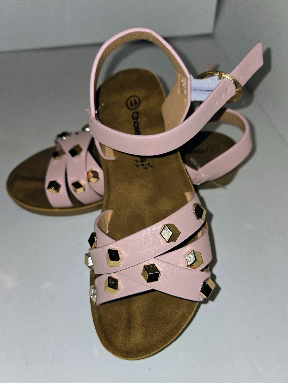 Chosen Steps Girl's 11 Pink Studded Strappy Sandals NEW